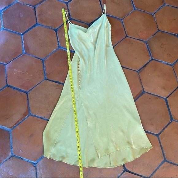 Zara Lingerie Style Gold Satin Slip Dress Button Side Large L NEW NWT - Picture 6 of 10